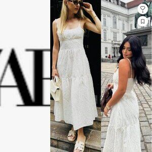 ZARA ZW COLLECTION FRAYED JACQUARD Dress Size S NEW WITH TAG!